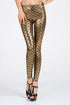 Sexy Golden Metallic Scales Leggings